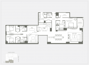 3 Bedroom Floor Plan at Fifteen Fifty on the Park